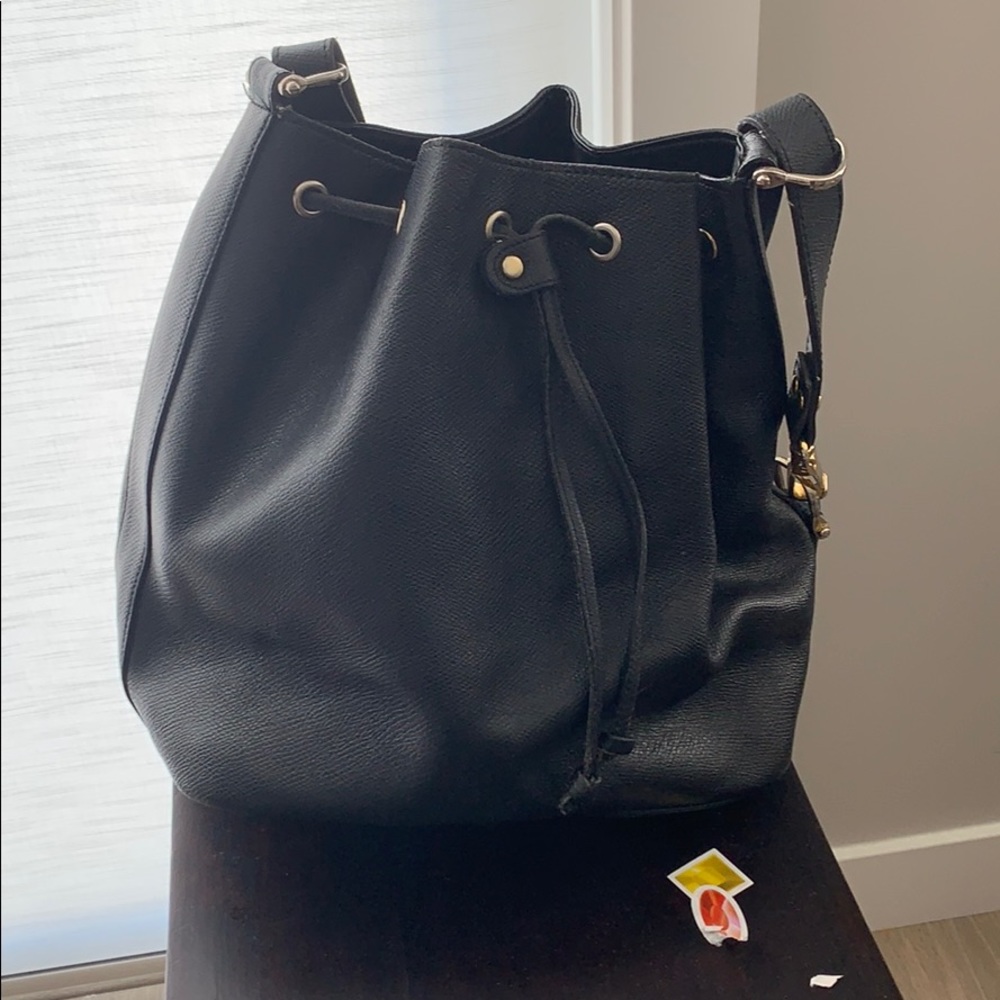 Black leather purse